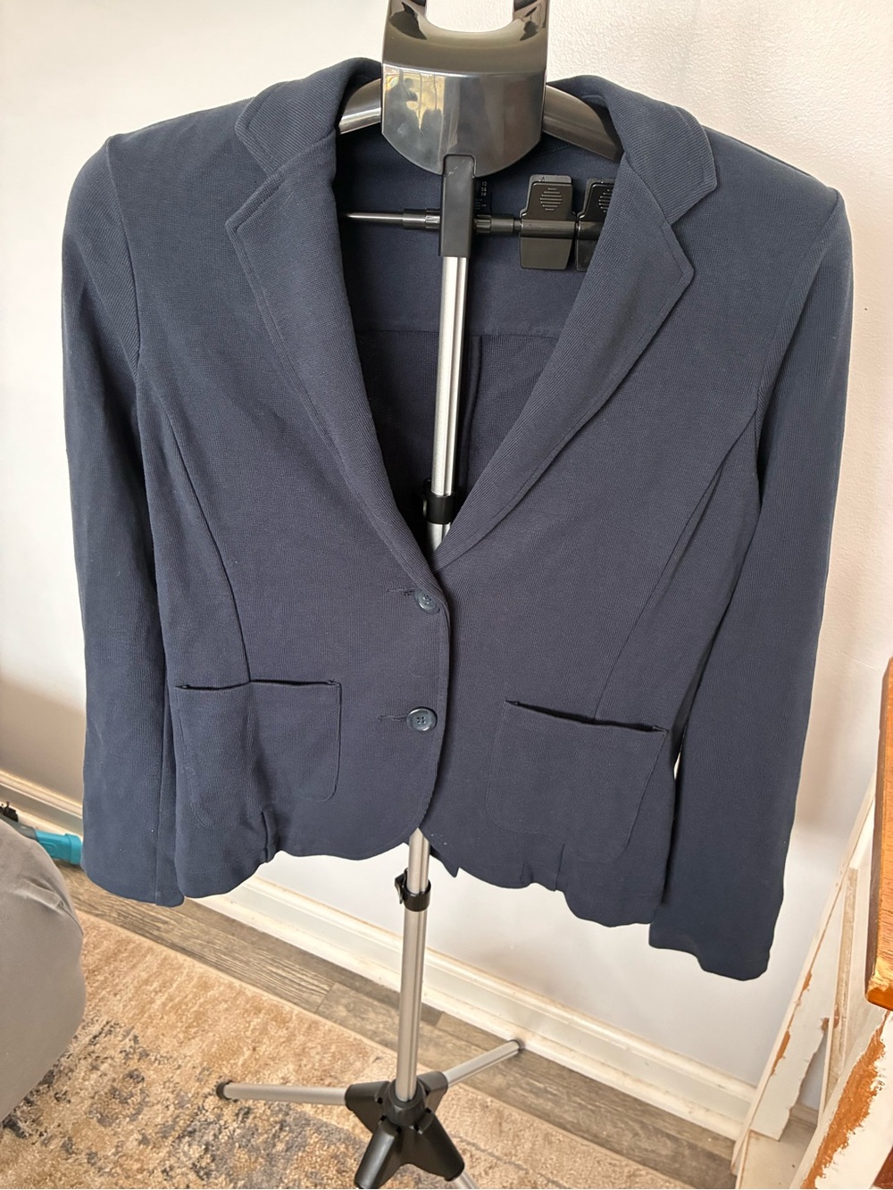 Lands' End Women's Navy Tailored Two-Button Blazer